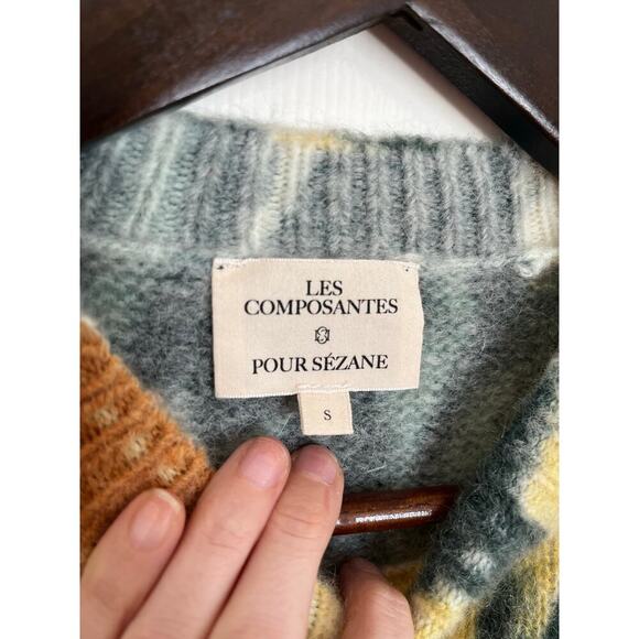 Sezane x Les Composantes Floral Wool Mohair Pullover Sweater Size Small - Picture 3 of 8